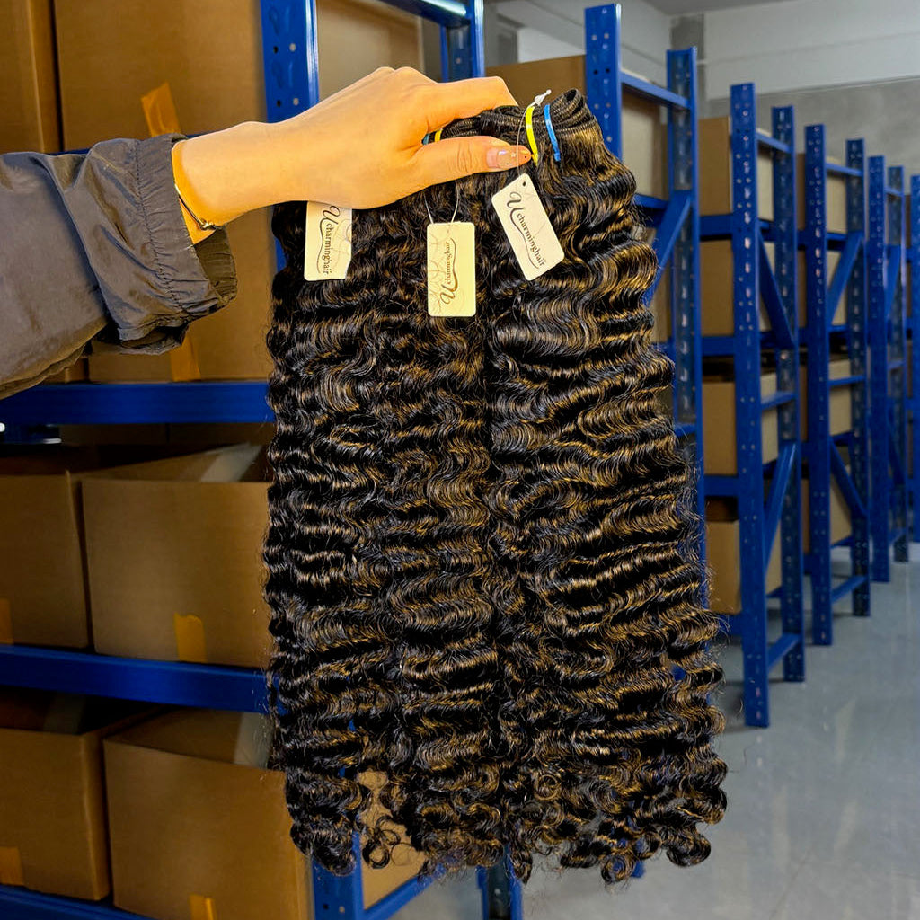 Wholesale Raw Burmese Curly Human Hair Bundles – Double Drawn, 100% Raw Hair for Wig Making & Salons & UCharminghair