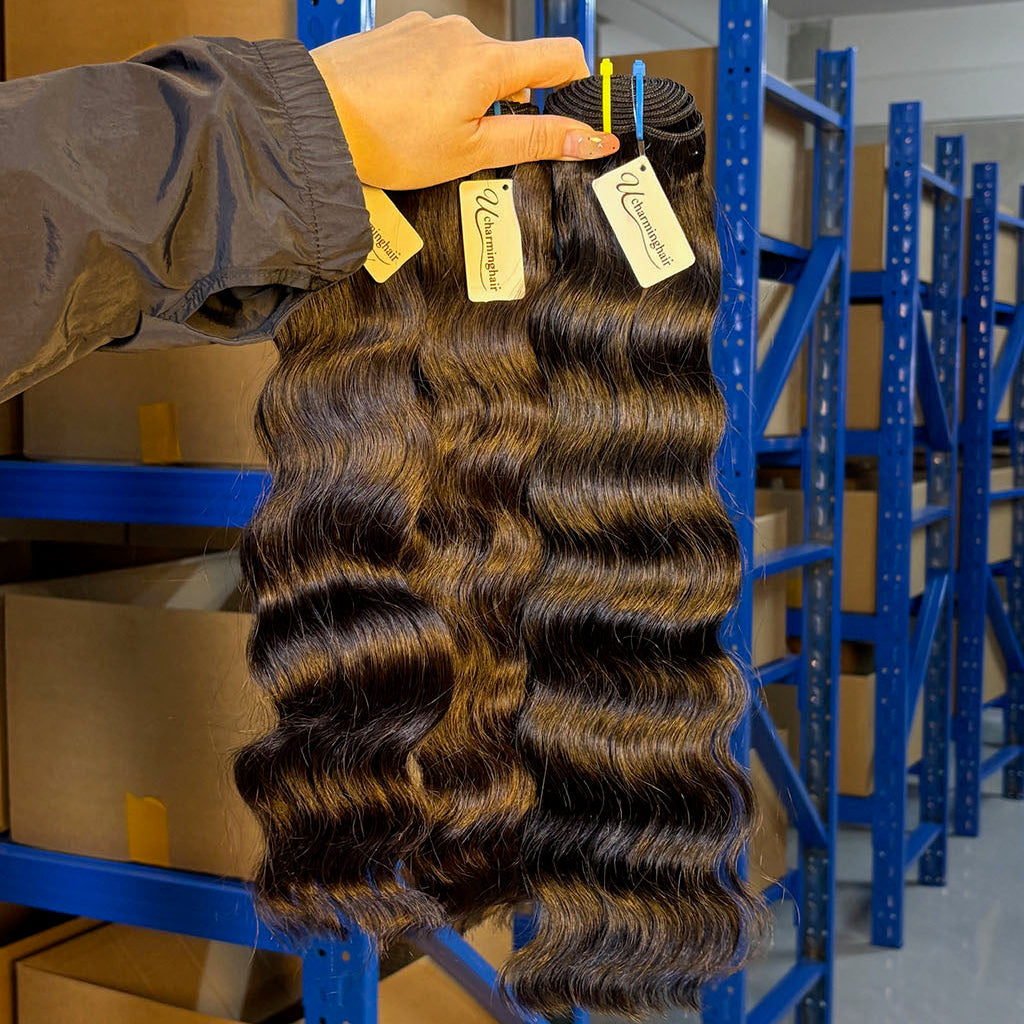 100% Raw Vietnamese & Indian loose Deep  Hair Bundles – Double Drawn, Natural Black, Tangle-Free, Thick & Soft | Wholesale for Black Women &  ucharminghair