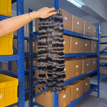 Raw  Indian  Wave Human Hair Bundles – Super Double Drawn | Natural Black & Blonde | Wholesale for Black Women Hairdressers