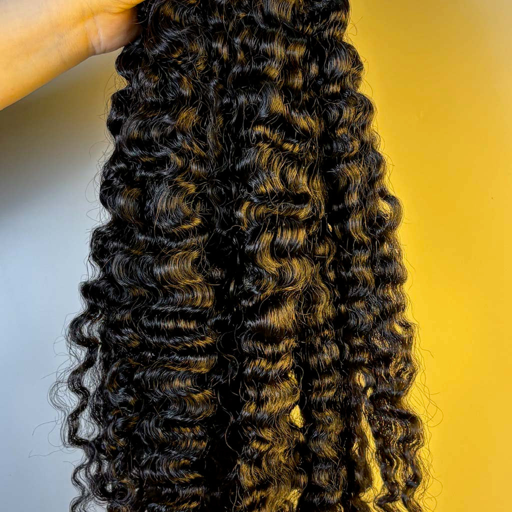 Raw Burmese Curly Bulk Hair – Double Drawn, Full &amp; Thick, No Shedding, High Quality
