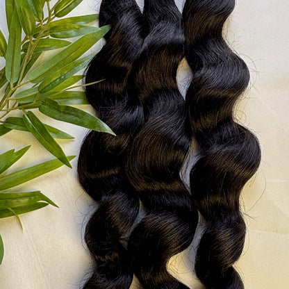 Raw Loose Wave Bulk Hair – Double Drawn, Full &amp; Thick, No Shedding, High Quality
