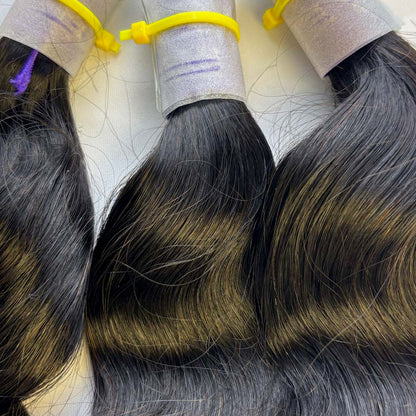 Raw Loose Wave Bulk Hair – Double Drawn, Full &amp; Thick, No Shedding, High Quality