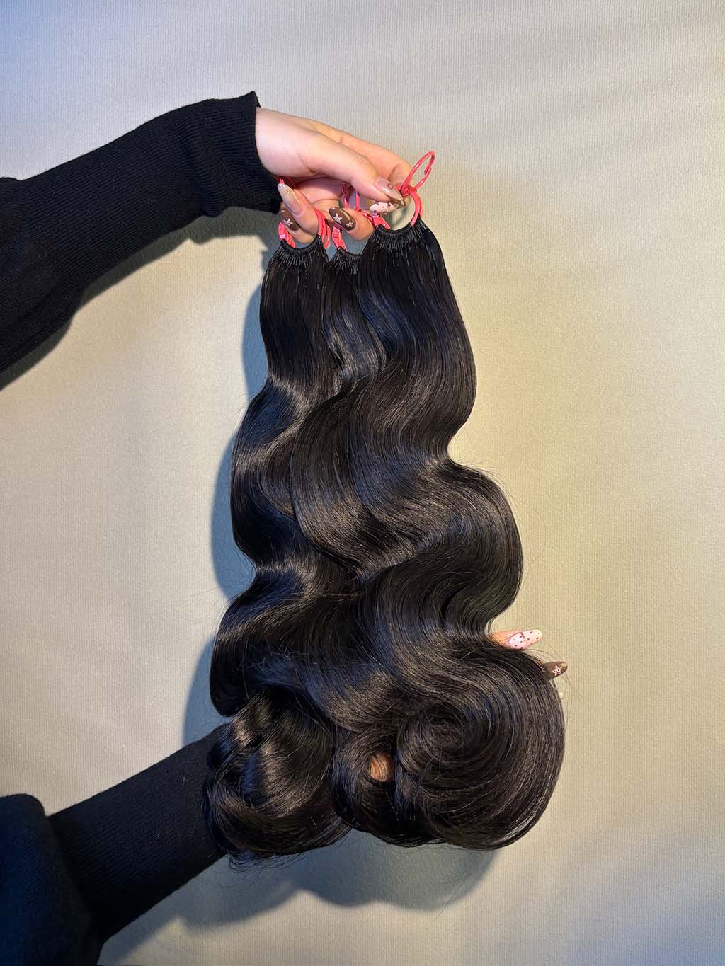 Natural black body wave crochet raw hair extension