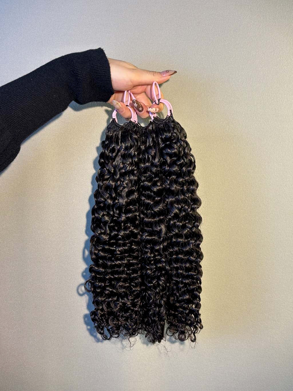 Natural black Jerry curly crochet raw hair extension