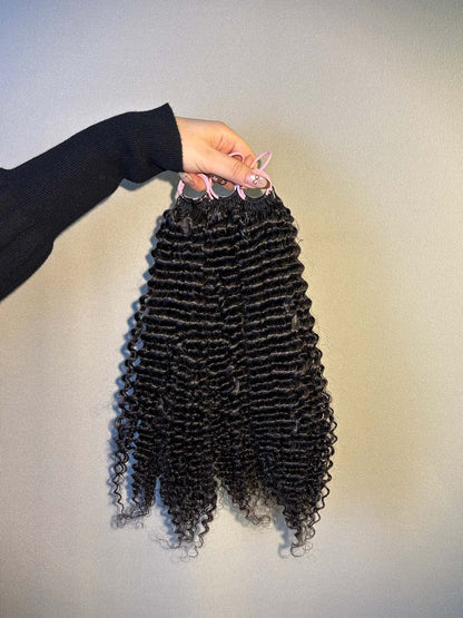 Natural black kinky curly crochet raw hair extension