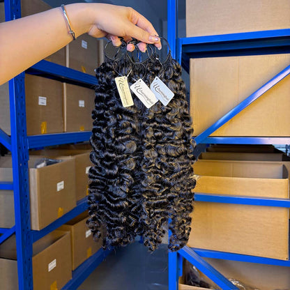 Natural black loose Burmese curly crochet raw hair extension