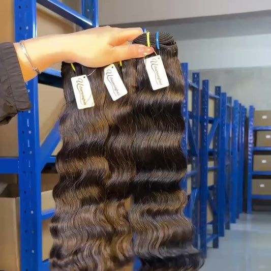 Raw  Indian  Wave Human Hair Bundles – Super Double Drawn | Natural Black & Blonde | Wholesale for Black Women Hairdressers