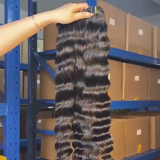 100% Raw Vietnamese & Indian loose Deep  Hair Bundles – Double Drawn, Natural Black, Tangle-Free, Thick & Soft | Wholesale for Black Women &  ucharminghair