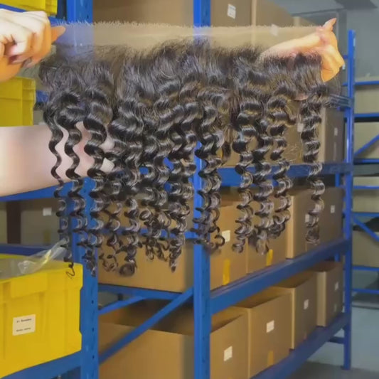 Wholesale Raw Deep Wave Frontal & Closure – Transparent HD Lace, Small Knots,  Hair for Salons & Stylists