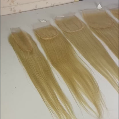 Wholesale 613 Straight HD Transparent Lace Frontal & Closure – Small Knots, 100% Raw Human Hair