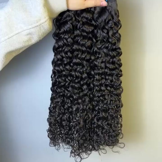 100% Raw Human Hair Water Wave Bundles – Wavy & Curly Weft Extensions, Double Drawn, Soft & Natural Look | Exclusive for Black Women & ucharminghair