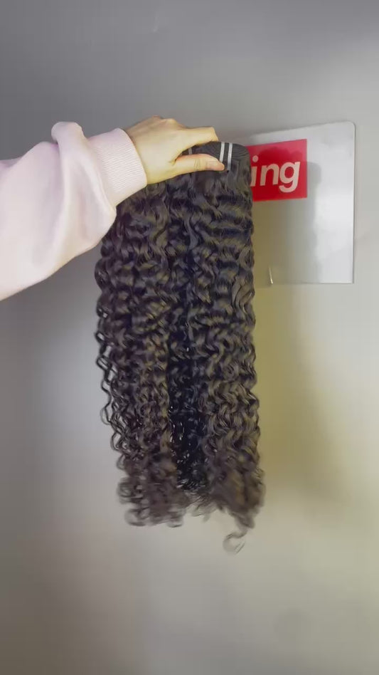 100% Raw Mink Brazilian Human Hair Water Wave Bundles – Wavy & Curly Weft Extensions, Double Drawn, Soft & Natural Look | Exclusive for Black Women & ucharminghair
