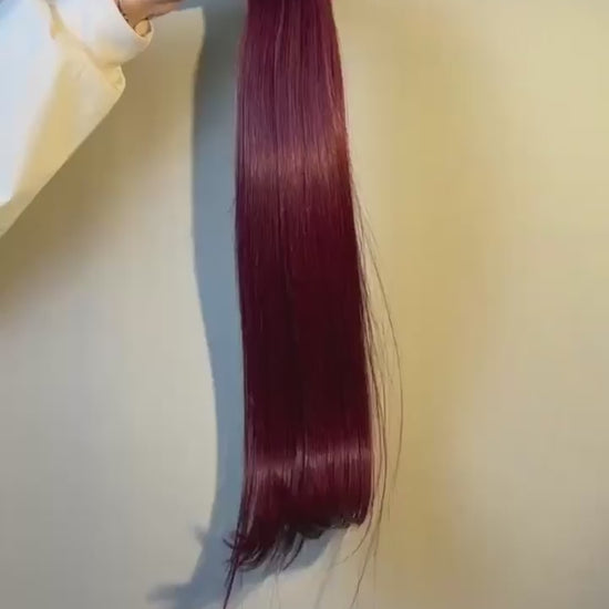 Color #99J straight human hair bundle video in A+ Pro quality