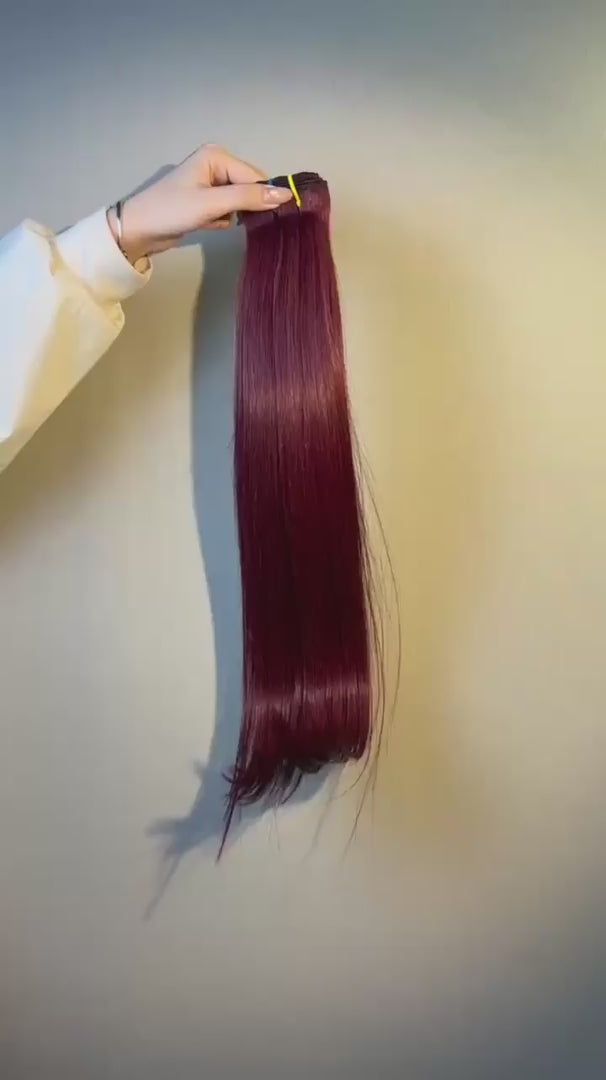 Color #99J straight human hair bundle video in A+ Pro quality