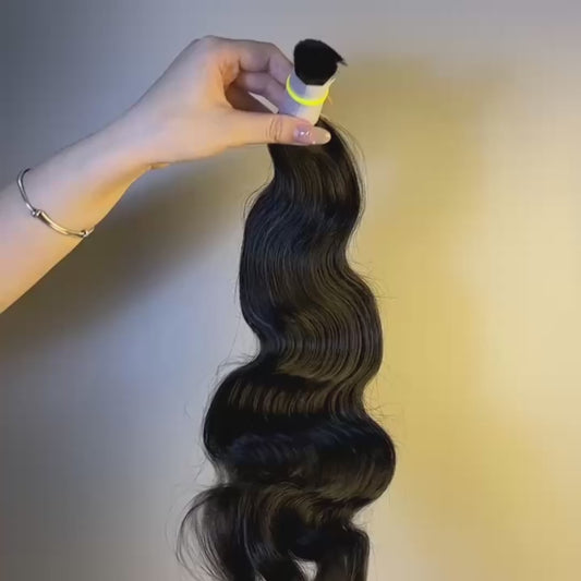 Raw Body Wave Bulk Hair – Double Drawn, Full &amp; Thick, No Shedding, High Quality