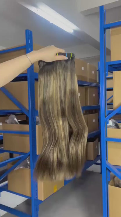 Top Raw A+ Pro Highlight Straight Human Hair Bundles – 16–28 Inch