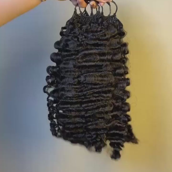 Video of #1B Loose Burmese Curly crochet raw hair extension