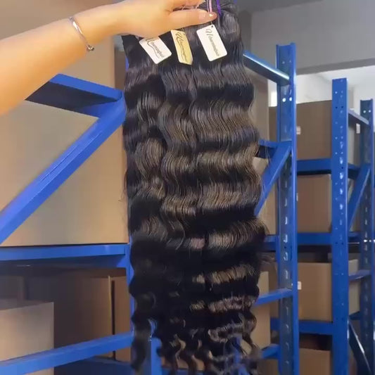 100% Raw Vietnamese & Indian loose Deep  Hair Bundles – Double Drawn, Natural Black, Tangle-Free, Thick & Soft | Wholesale for Black Women &  ucharminghair