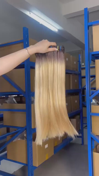 Top Raw A+ Pro Highlight Straight Human Hair Bundles – 16–28 Inch