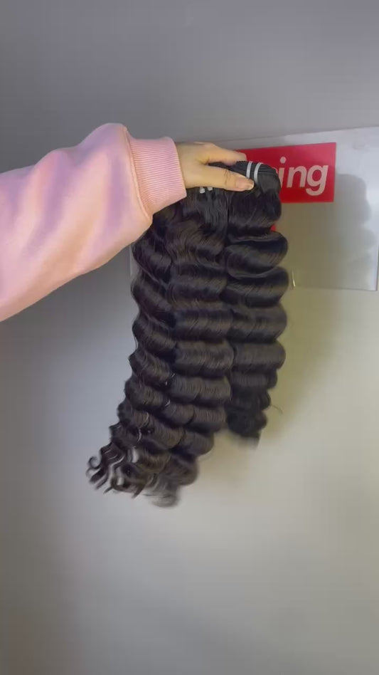 100% Raw Vietnamese & Indian loose Deep  Hair Bundles – Double Drawn, Natural Black, Tangle-Free, Thick & Soft | Wholesale for Black Women &  ucharminghair