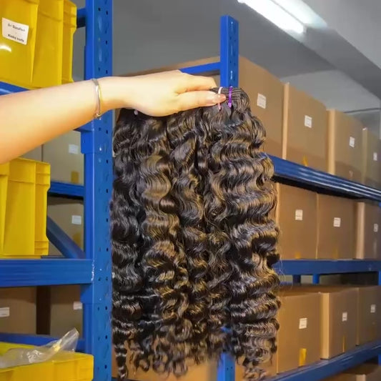 Wholesale Raw Burmese Curly Human Hair Bundles – Double Drawn, 100% Raw Hair for Wig Making & Salons & UCharminghair