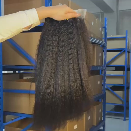 Kinky Straight HD Lace Frontal & Closure – Transparent, Small Knots, Raw Hair for Custom Wig Making