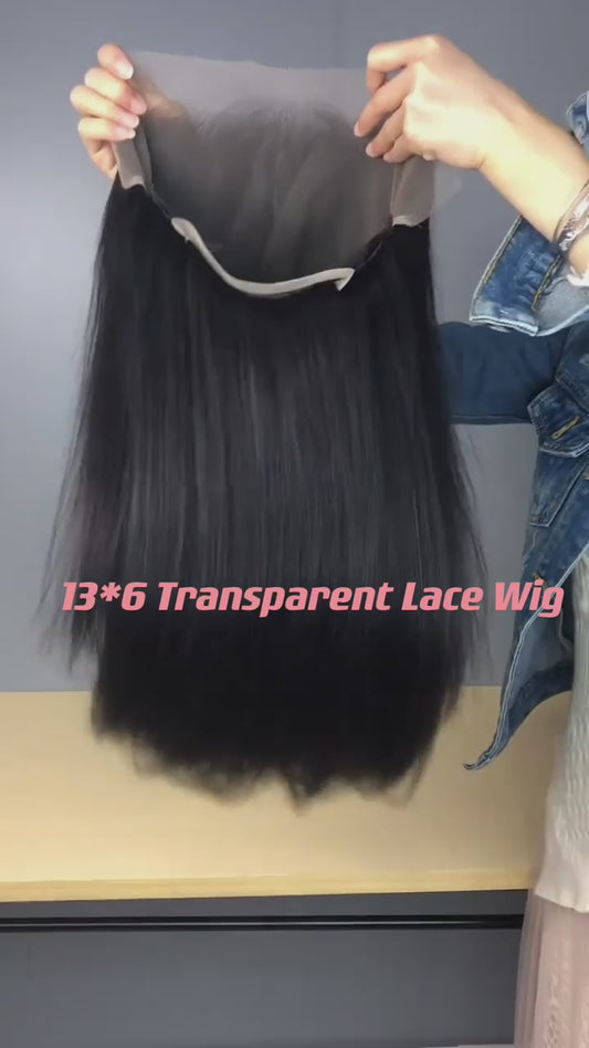 Raw Straight Transparent HD Lace Wig – 13x4, 13x6, 360 Frontal & 4x4–7x7 Closure, 100% Human Raw Hair