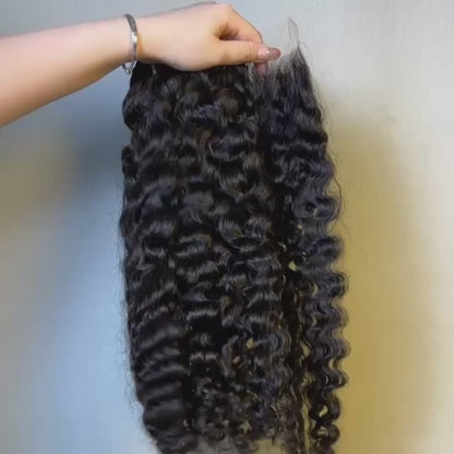 Raw Burmese curly Frontal & Closure – Transparent HD Lace with Small Knots | 100% Human Hair