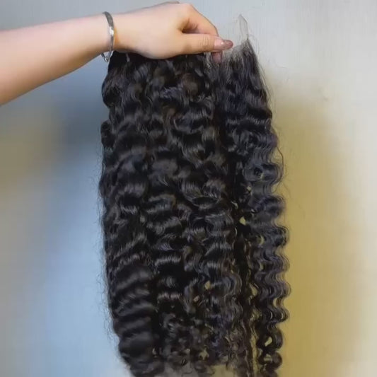 Raw Burmese curly Frontal & Closure – Transparent HD Lace with Small Knots | 100% Human Hair