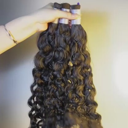 Raw Water Wave Bulk Hair – Double Drawn, Full &amp; Thick, No Shedding, High Quality