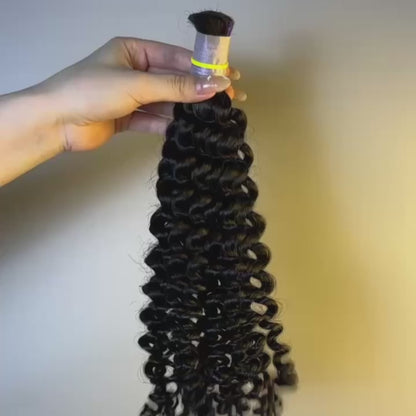 Raw Kinky Curly Bulk Hair – Double Drawn, Full &amp; Thick, No Shedding, High Quality