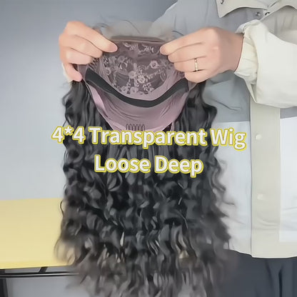 Raw Loose Deep Transparent HD Lace Wig – 13x4, 13x6, 360 Frontal & 4x4–7x7 Closure, Top Raw A+ 100% Human Hair