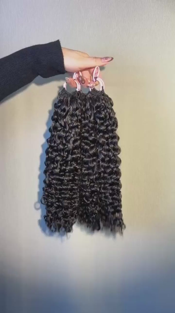 Video of #1B Jerry Curly crochet raw hair extension