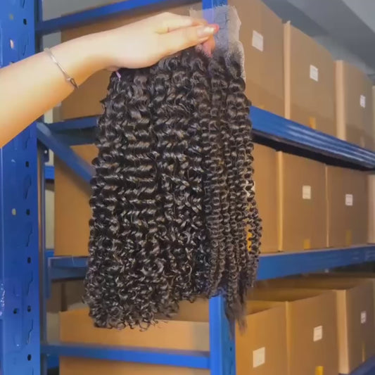 Wholesale Raw Kinky Curly HD Lace Frontal & Closure – Transparent HD Lace, Small Knots,  Human Hair for Salons & Stylists
