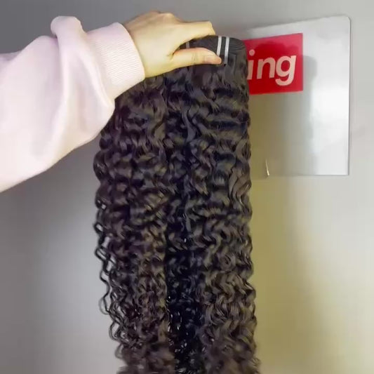 100% Raw Human Hair Water Wave Bundles – Wavy & Curly Weft Extensions, Double Drawn, Soft & Natural Look | Exclusive for Black Women & ucharminghair