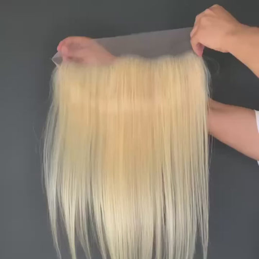 Wholesale 613 Straight HD Transparent Lace Frontal & Closure – Small Knots, 100% Raw Human Hair