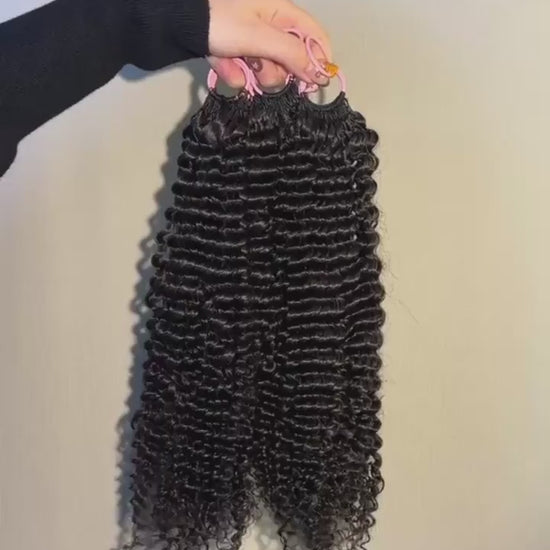 Video of #1B Kinky Curly crochet raw hair extension