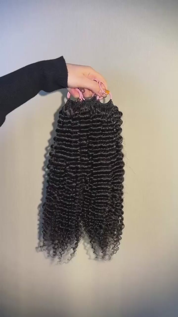 Video of #1B Kinky Curly crochet raw hair extension