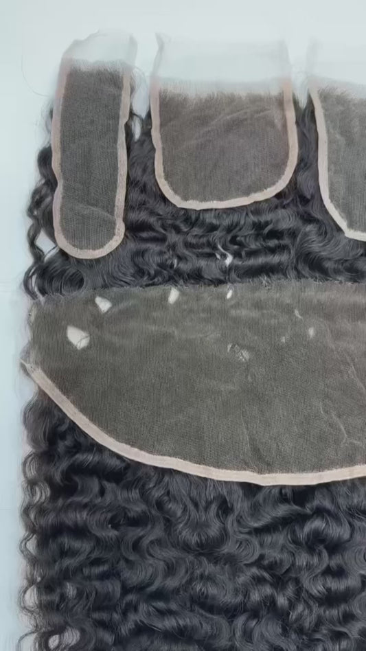 Raw Burmese curly Frontal & Closure – Transparent HD Lace with Small Knots | 100% Human Hair