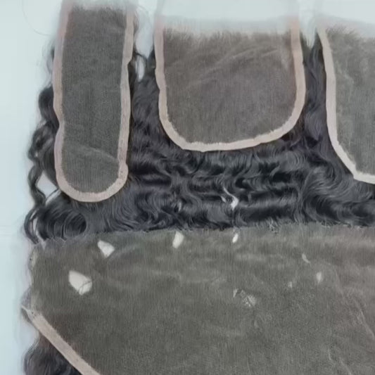 Raw Burmese curly Frontal & Closure – Transparent HD Lace with Small Knots | 100% Human Hair