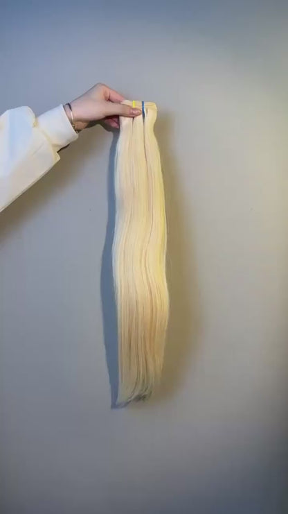 Color #613 straight human hair bundle video in A+ Pro quality