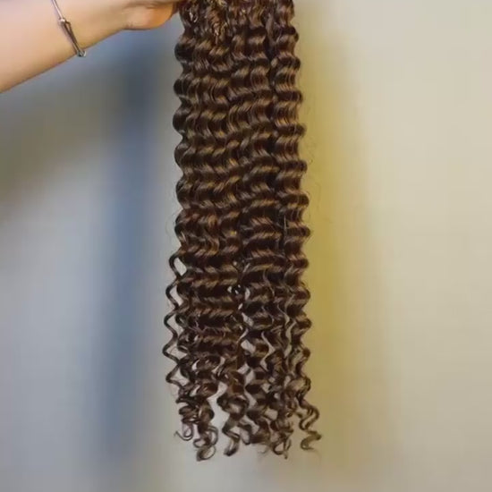 #30 Medium Auburn Deep Wave crochet raw hair — product video