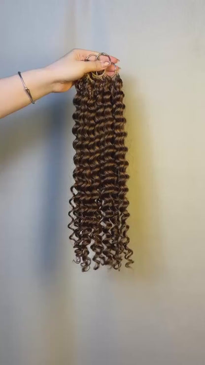 #30 Medium Auburn Deep Wave crochet raw hair — product video