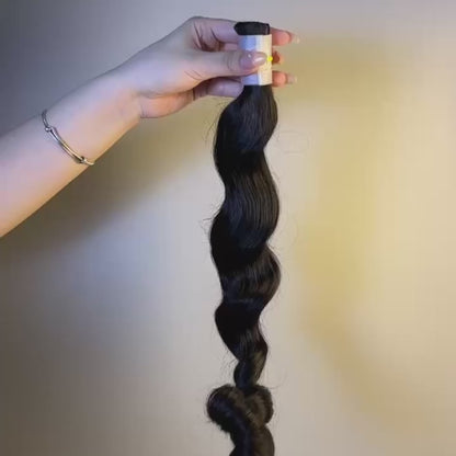 Raw Loose Wave Bulk Hair – Double Drawn, Full &amp; Thick, No Shedding, High Quality