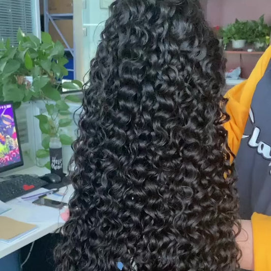 Water Wave HD Lace Frontal (13x4, 13x6, 360) & Closure (4x4–7x7) Wig – Transparent, Small Knots, 100% Raw Human Hair