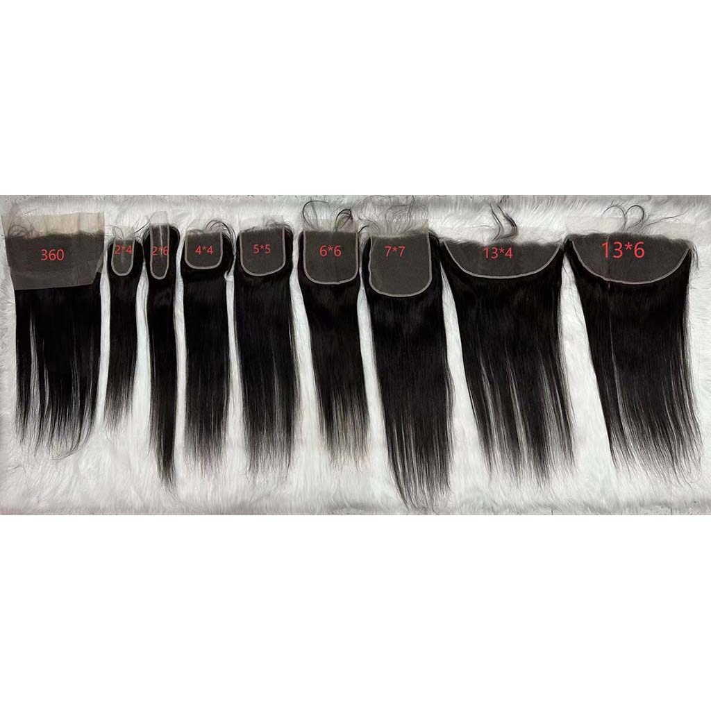 Raw Straight Frontal & Closure – Transparent HD Lace with Small Knots | 100% Human Hair