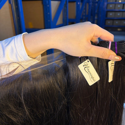 Raw Straight Frontal & Closure – Transparent HD Lace with Small Knots | 100% Human Hair