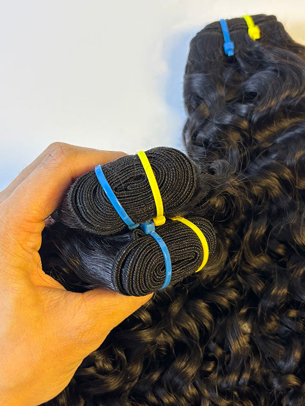 100% Raw Mink Brazilian Human Hair Water Wave Bundles – Wavy & Curly Weft Extensions, Double Drawn, Soft & Natural Look | Exclusive for Black Women & ucharminghair