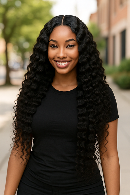 100% Raw Mink Brazilian Human Hair Water Wave Bundles – Wavy & Curly Weft Extensions, Double Drawn, Soft & Natural Look | Exclusive for Black Women & ucharminghair