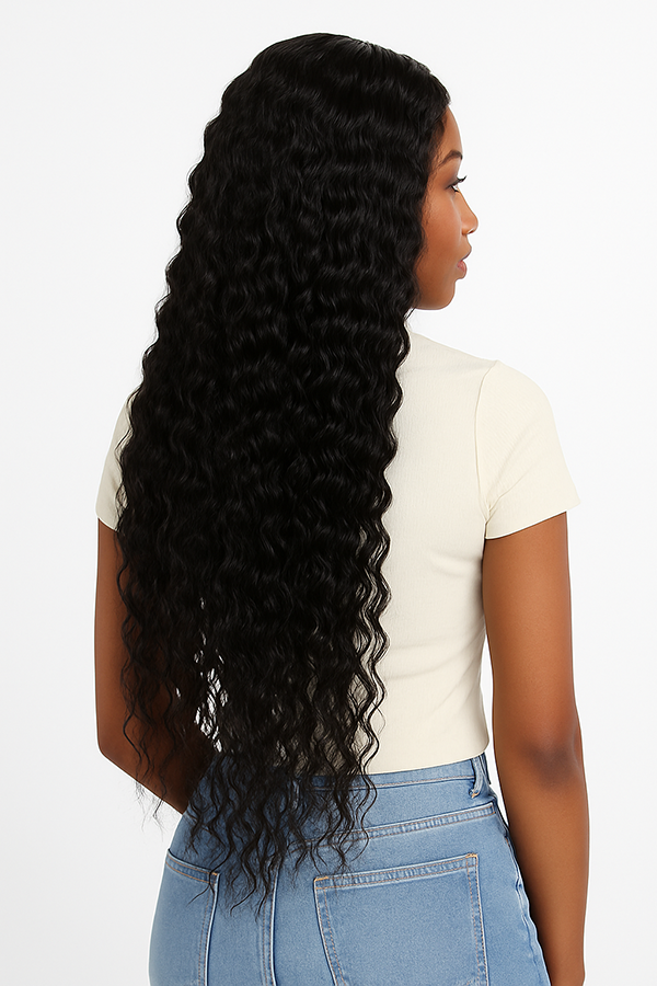 100% Raw Mink Brazilian Human Hair Water Wave Bundles – Wavy & Curly Weft Extensions, Double Drawn, Soft & Natural Look | Exclusive for Black Women & ucharminghair